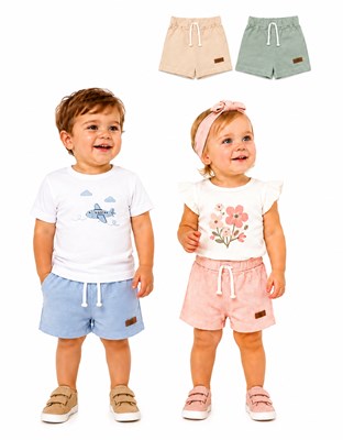SHORT PARA BEBE EN BAMBULA LISO. BIG BAY