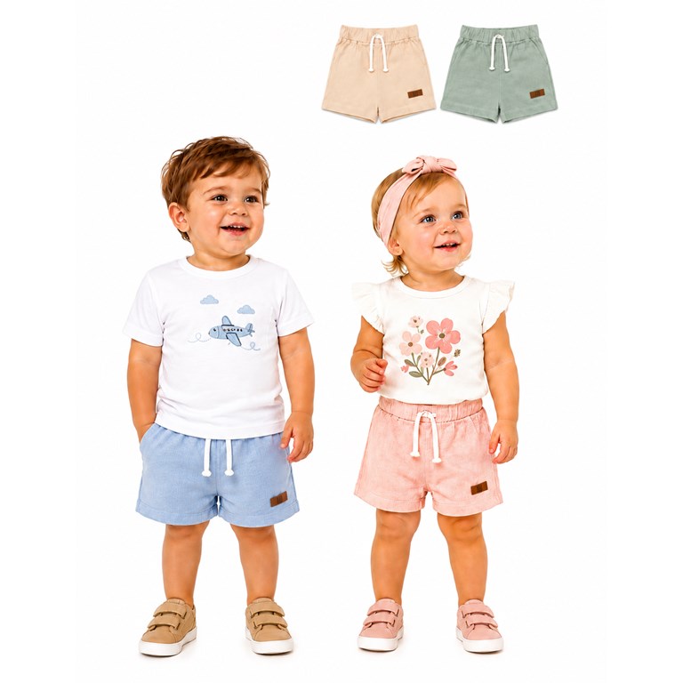 SHORT PARA BEBE EN BAMBULA LISO. BIG BAY