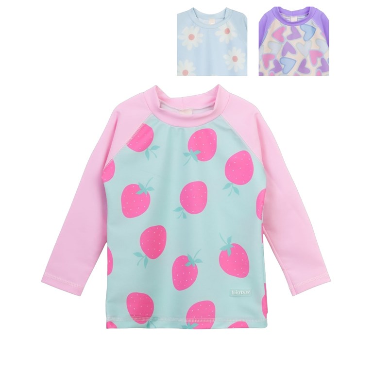 Remera UV+50 niña manga larga estampada. Big bay