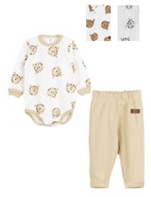 CONJUNTO BODY MANGA LARGA ESTAMPADO TIGRES + PANTALON LISO. BIG BAY
