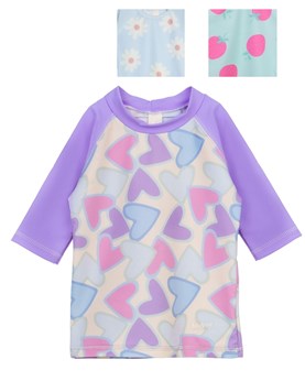 Remera UV+50 manga corta estampada combinada nena. Big bay
