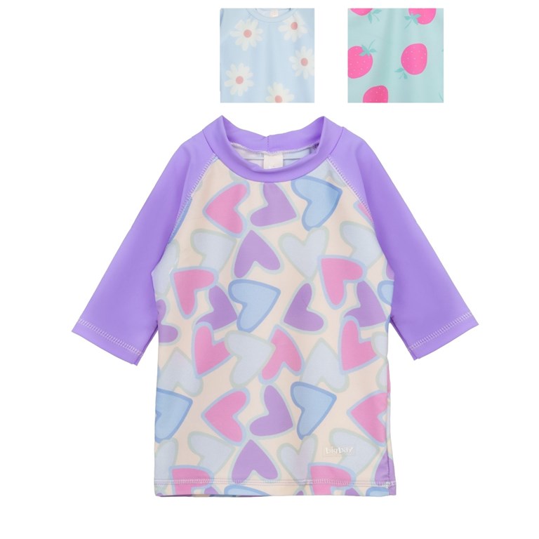Remera UV+50 manga corta estampada combinada nena. Big bay