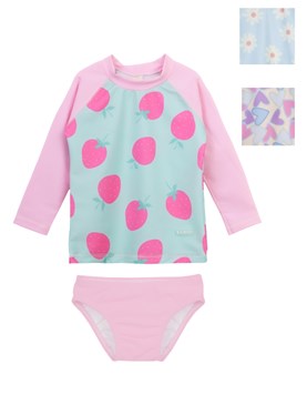 Conjunto UV+50 nena: Remera Manga larga estampada + bombacha. Big bay