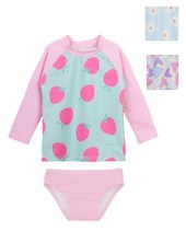 Conjunto UV+50 nena: Remera Manga larga estampada + bombacha. Big bay