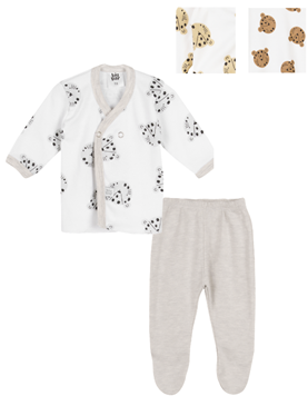 CONJUNTO BATITA Y OSITO ESTAMPADO CEBRA. BIG BAY