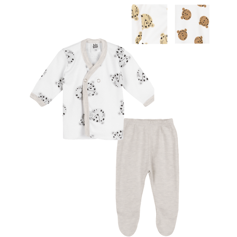 CONJUNTO BATITA Y OSITO ESTAMPADO CEBRA. BIG BAY