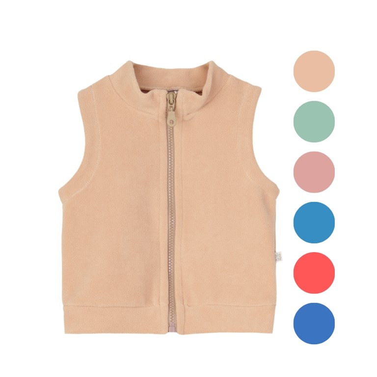 CHALECO PARA BEBE EN MICROPOLAR PIMA LISO. BIG BAY