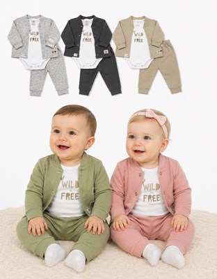 SET 3 PZS BODY ALGODON, SAQUITO Y PANTALON EN RUSTICO. BIG BAY