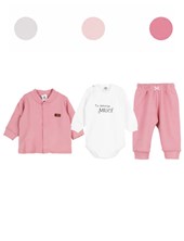 SET 3 PIEZAS, BODY MANGA LARGA , BATITIA Y PANTALON DE DARLON JACQUARD. BIG BAY