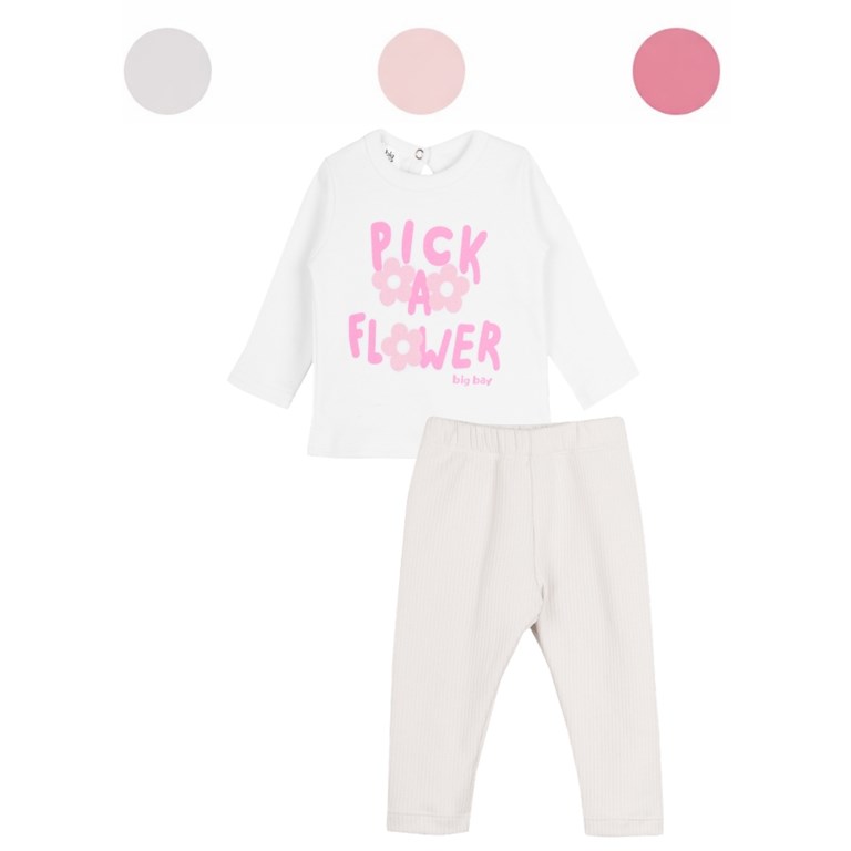 REMERA + CALZA PARA BEBA EN DARLON JACQUARD LISO. BIG BAY