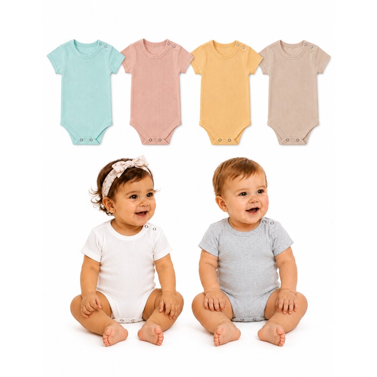 BODY MAMELUCO MANGA CORTA DE MORLEY BEBE. BIG BAY