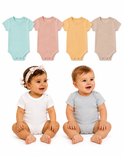 BODY MAMELUCO MANGA CORTA DE MORLEY BEBE. BIG BAY