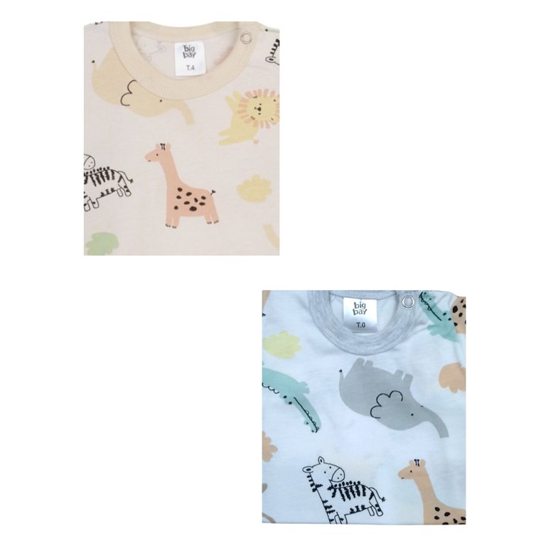 BODY MANGA CORTA + SHORT JERSEY ESTAMPADO. BIG BAY