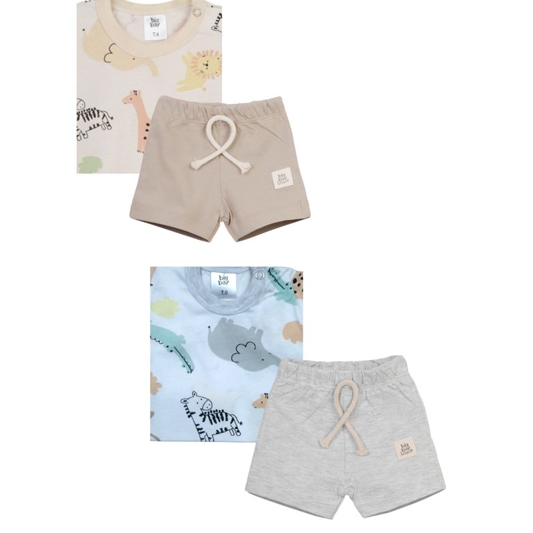 CONJUNTO REMERA MANGA CORTA + SHORT JERSEY ESTAMPADO. BIG BAY