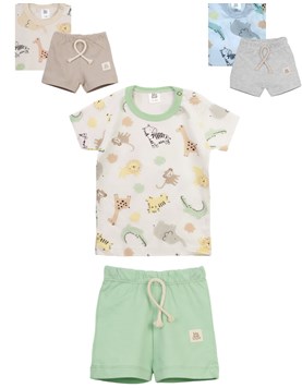CONJUNTO REMERA MANGA CORTA + SHORT JERSEY ESTAMPADO. BIG BAY
