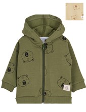 CAMPERA FRISA BEBE CON CIERRE Y CAPUCHA ESTAMPADO OSOS. BIG BAY