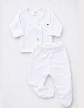 CONJUNTO BATITA Y OSITO, COLOR BLANCO. BIG BAY