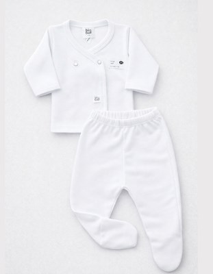 CONJUNTO BATITA Y OSITO, COLOR BLANCO. BIG BAY