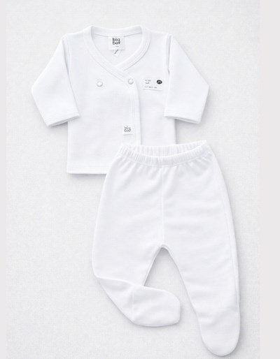 CONJUNTO BATITA Y OSITO, COLOR BLANCO. BIG BAY