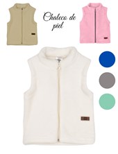 chaleco con cierre coral fleece pielcita. Colores: varios. Big bay