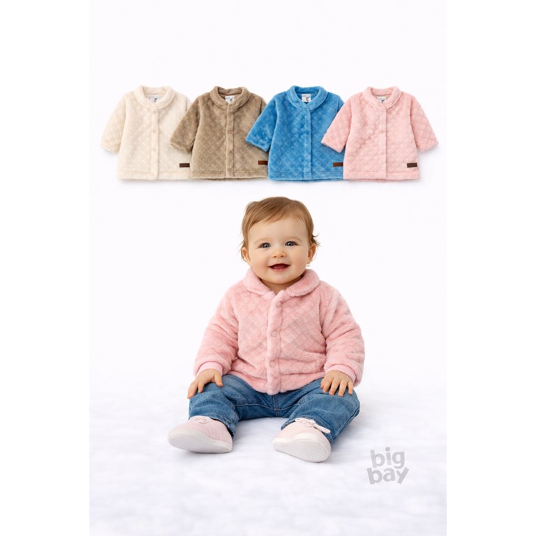 SAQUITO SIN CAPUCHA CORAL FLEECE EMBOSSED. BIG BAY