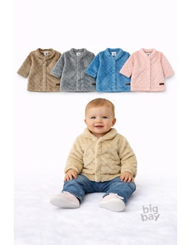 SAQUITO SIN CAPUCHA CORAL FLEECE EMBOSSED. BIG BAY