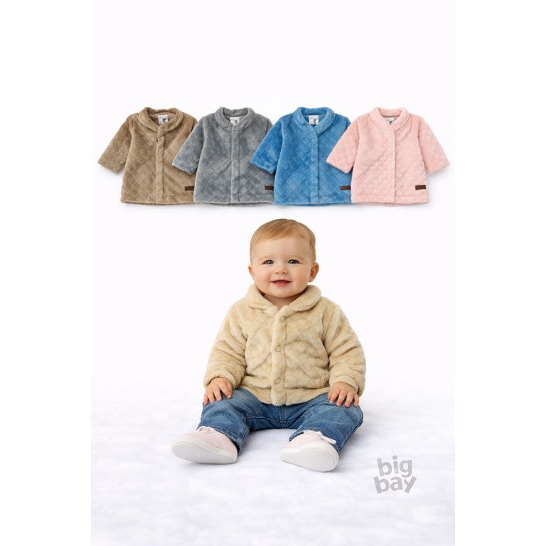 SAQUITO SIN CAPUCHA CORAL FLEECE EMBOSSED. BIG BAY