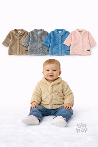 SAQUITO SIN CAPUCHA CORAL FLEECE EMBOSSED. BIG BAY