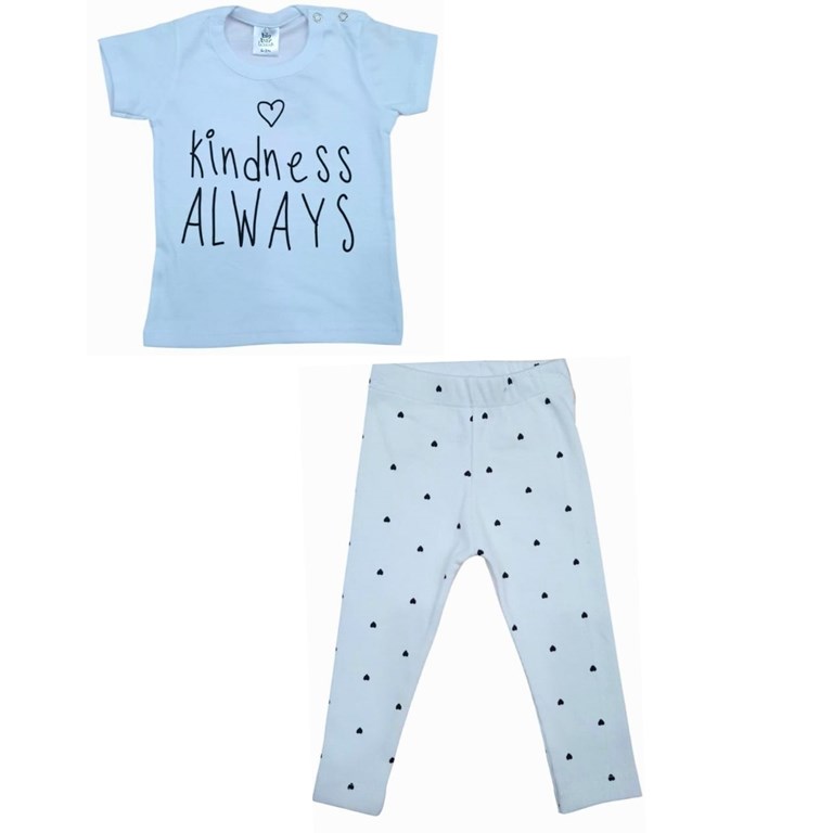 Conjunto: Remera manga corta morley estampado + calza. Big bay