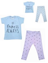 Conjunto: Remera manga corta morley estampado + calza. Big bay