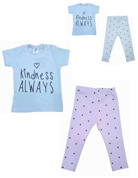 Conjunto: Remera manga corta morley estampado + calza. Big bay