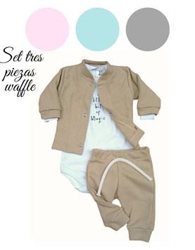 w9077 Set 3 piezas waffle. Big bay