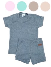W9097 Conjunto remera manga corta + short  . Big bay