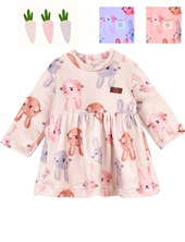 VESTIDO BEBA DE PLUSH ESTAMAPADO CONEJOS. BIG BAY