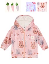 CAMPERA BEBA CON CAPUCHA DE PLASH ESTAMPADO CONEJOS. BIG BAY