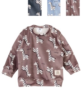 BUZO BEBE DE PLUSH ESTAMPADO JIRAFAS. BIG BAY