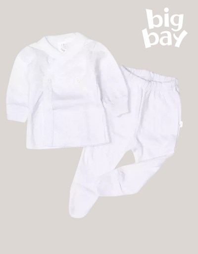 BATITA + OSITO COLOR BLANCO. BIG BAY