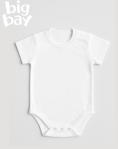 BODY MAMELUCO MANGA CORTA COLOR BLANCO. BIG BAY