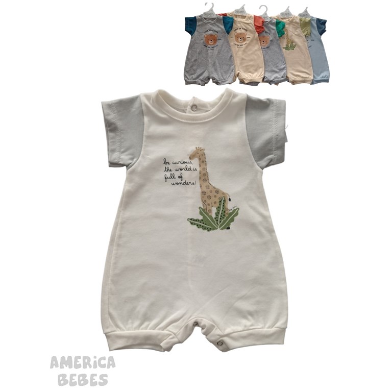 Body bebe interlock desagujado con gorro bordado nena y varon dreams