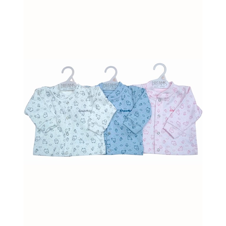 campera cuello mao en interlock animalitos comnbinado con logo bordado en colores unisex nena y varon dreams