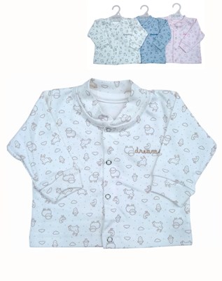 campera cuello mao en interlock animalitos comnbinado con logo bordado en colores unisex nena y varon dreams