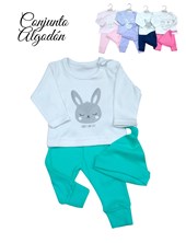 Set de camiseta y rana pantalon estampado en tela morley colores de nena y varon dreams