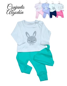 Set de camiseta y rana pantalon estampado en tela morley colores de nena y varon dreams