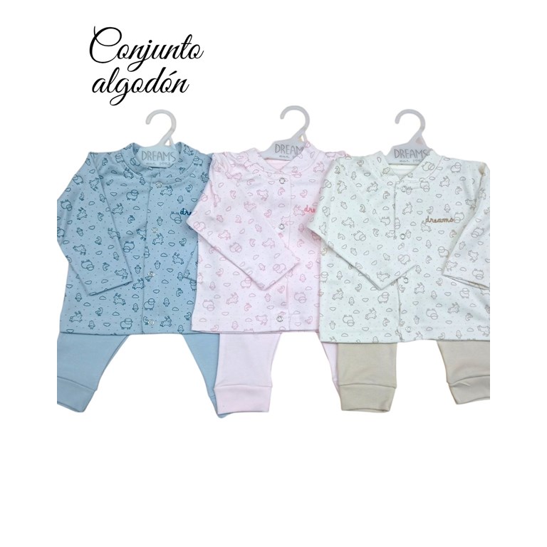 Conjunto de campera cuello mao en interlock animalitos con logo bordado colores unisex nena y varon dreams