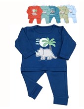 Conjunto de camiseta en interlock liso con estampa central colores de varon dreams