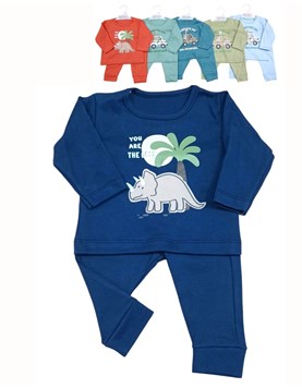 Conjunto de camiseta en interlock liso con estampa central colores de varon dreams