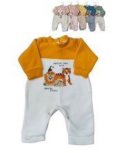 ENTERITO BEBE MICROPOLAR SIN PIE, COMBINADO, ESTAMPA CENTRAL. DREAMS