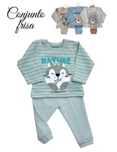 CONJUNTO BEBÉ FRISA RAYADA, ESTAMPA CENTRAL. DREAMS