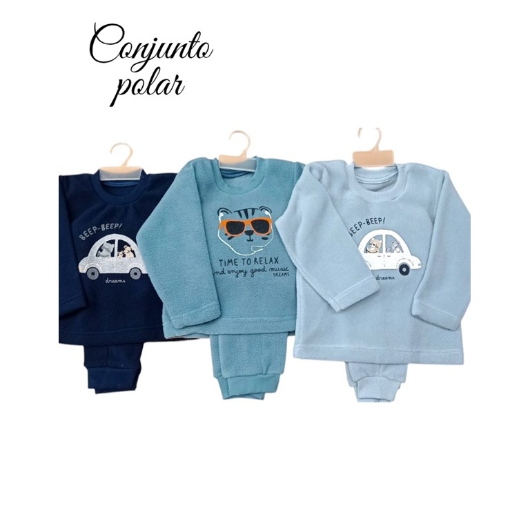CONJUNTO BEBÉ DE POLAR, ESTAMPA CENTRAL. DREAMS