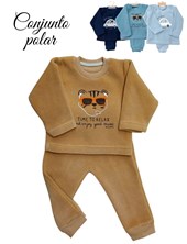 CONJUNTO BEBÉ DE POLAR, ESTAMPA CENTRAL. DREAMS